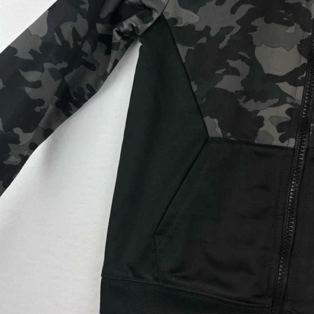 Nike Boys Camo Full Zip Track Jacket Black Grey Camouflage 6 5-6Y H109-023